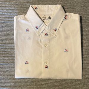 New Bonobos Riviera Short Sleeve Shirt - White/Shark Bite